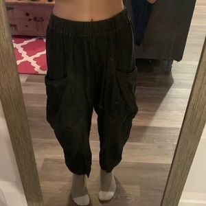 funky jean looking joggers with huge pockets